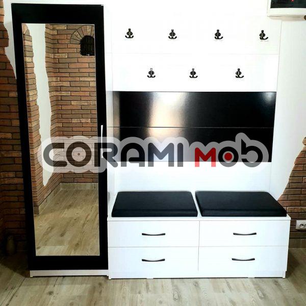 mobila hol pal lucios alb negru suceava-1